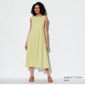 Uniqlo Light Green Airism Sleeveless A-Line Midi Dress